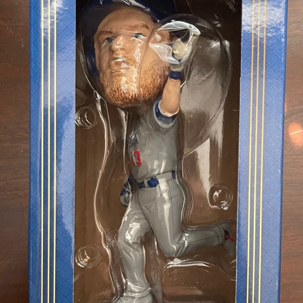 Dynamic Baseball Player Bobblehead - Gray and Blue